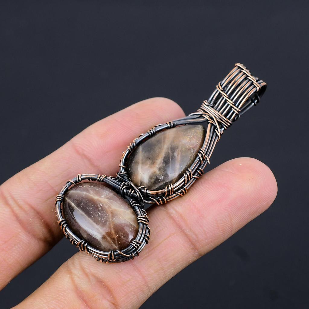 Sunstone 999 Copper Wire Wrapped Pendant, Handmade Gemstone Pendant Jewelry, Gifts For Wife Brand New Pendant