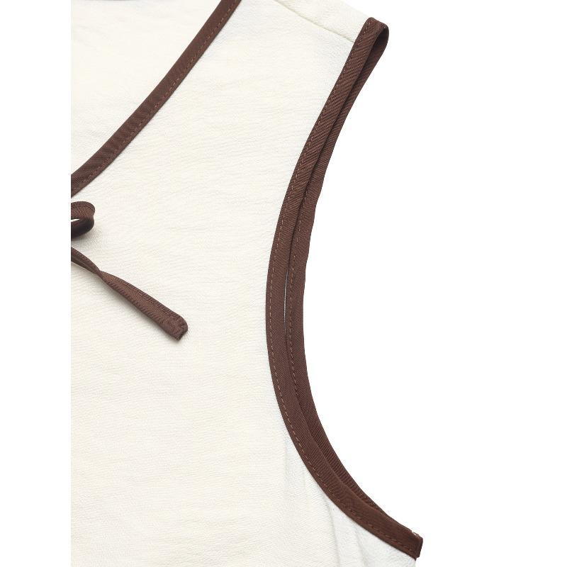 TIFICY Women's Fashion Casual Summer Spring Colour Block Print Sleeveless O-Neck Trousers Pants Suits