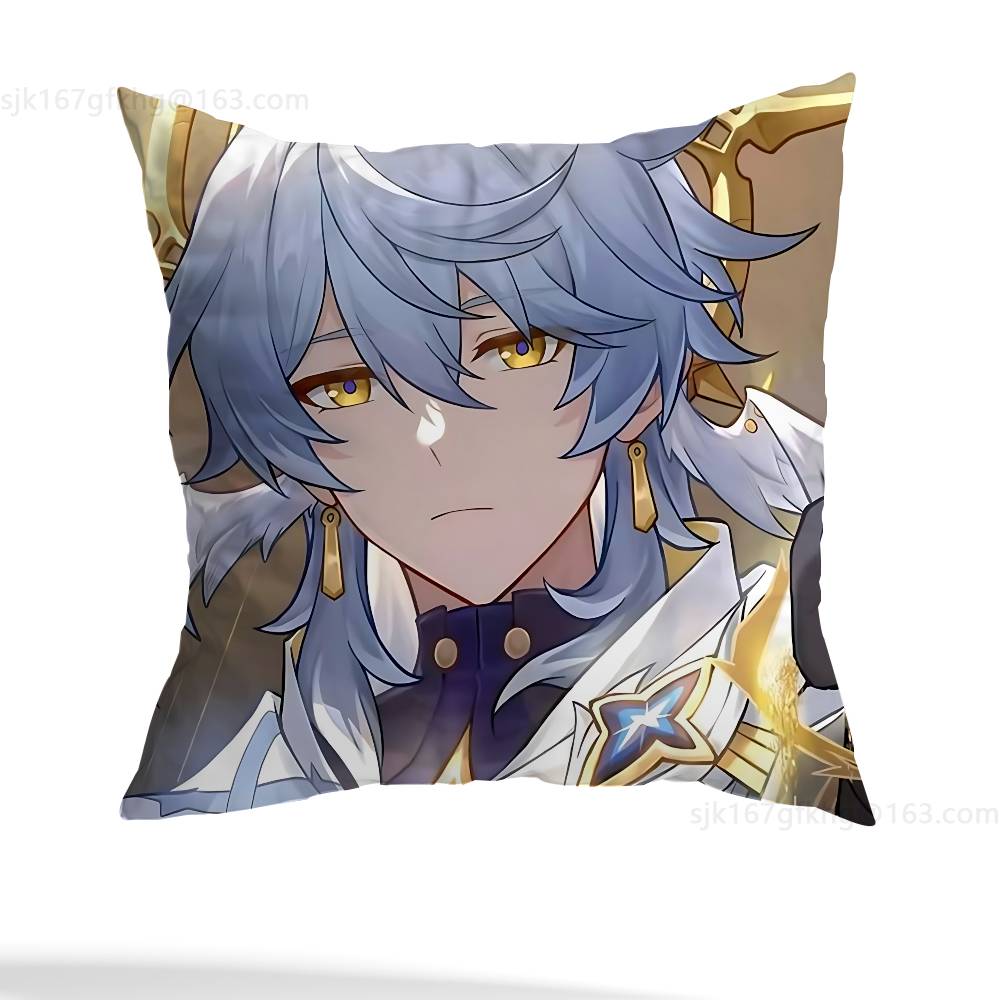 Sunday Honkai Star Rail Pillow Case Anti-dustmite Pillowcase Invisible Zipper Silky Short Plush Sofa Cushion Cover