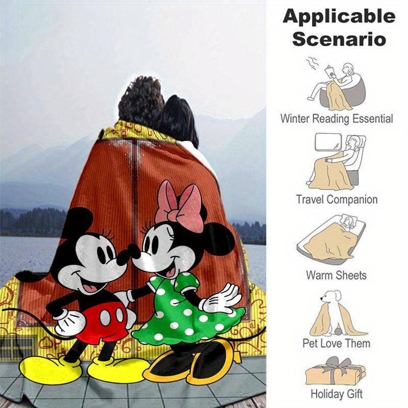 1 Stück, Inspiriert von Mickey & Minnie Maus Decke, Saisonal, Heimdekoration, Überwurfdecke, Weiche Flanell-ÜberwurfdeckeWärme für Ihr Wohnzimmer oder Schlafzimmer, Pe