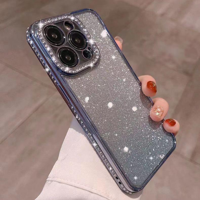 Diamantbesetztes Plattierungs-Glitzer-Strass 16 Geeignet für IPhone 15pro Handyhülle Apple 13 Vollständig umschließende Schutzhülle