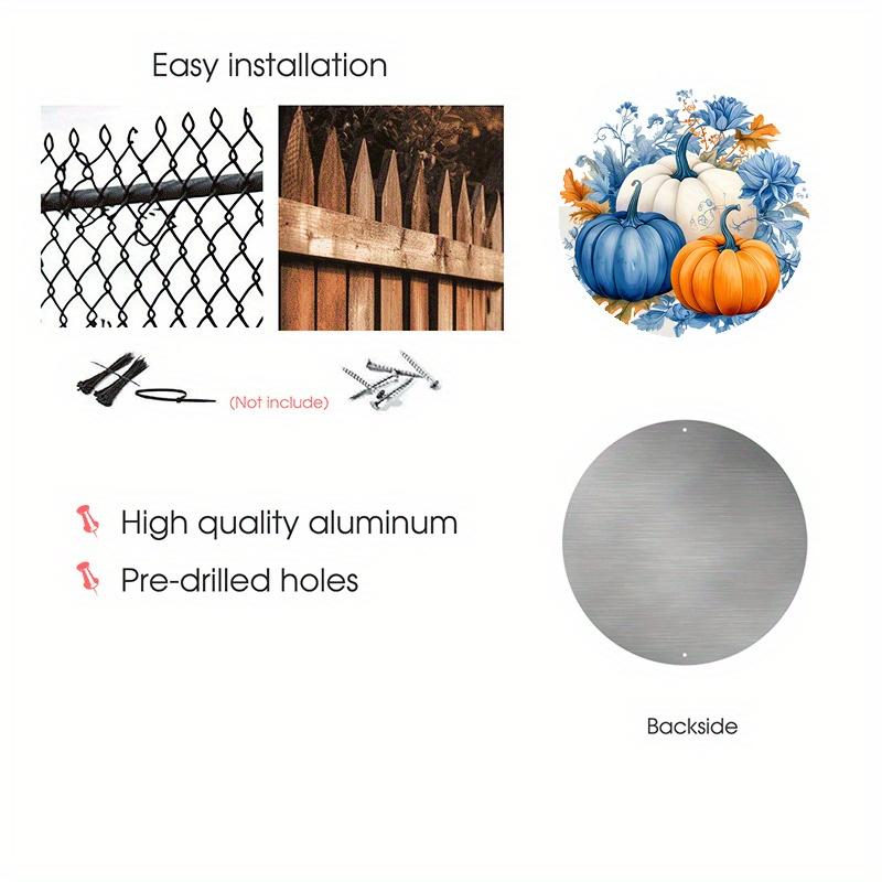 Один алюминиевый знак в виде осеннего тыквенного венка размером 8x8 дюймов — фото 2