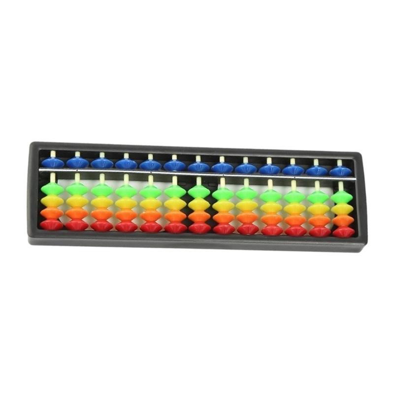 13-Rod Abacus with ABS Plastic Frame and One Upper and Four Lower Beads per Rod for Abacus-Based Math Practice