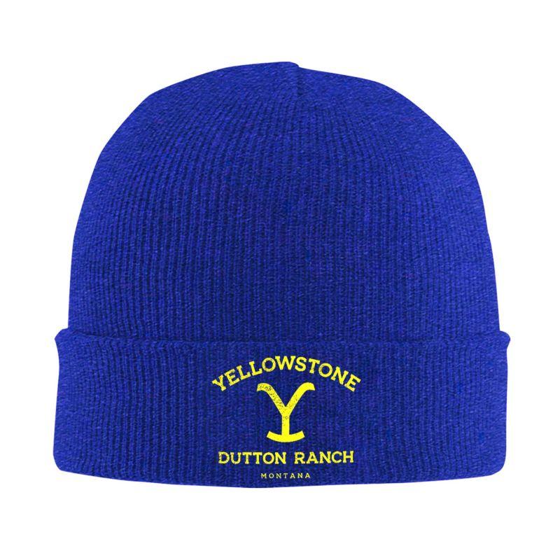 Yellowstone Dutton Ranch Print Beanie Hat Adults Knitted Hat Soft Warm Skullies Beanies Cap Autumn Winter Outdoor Bonnet Hats