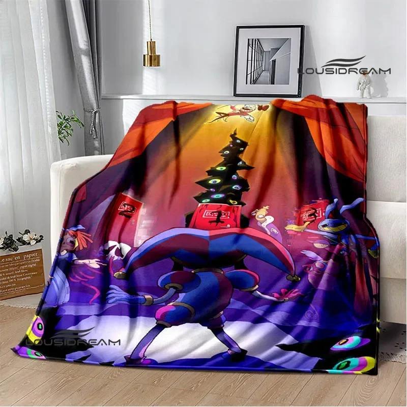 THE AMAZING DIGITAL CIRCUS Cartoon Blanket Warm Flannel Blankets Soft Cozy Blanket Sofa Travel Blanket Bed Linings Birthday Gift