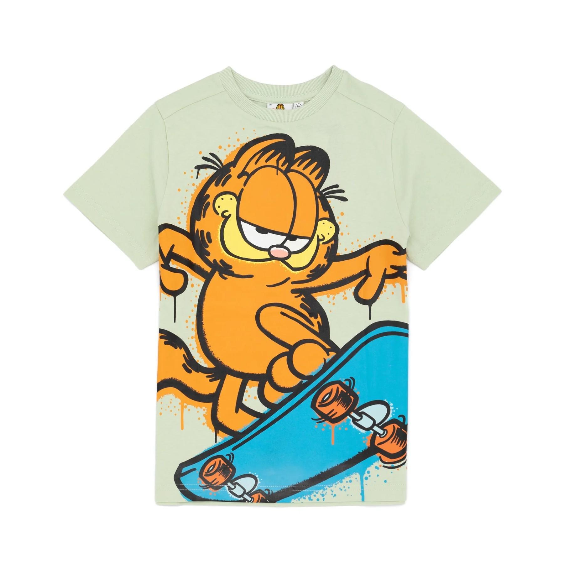 Garfield - Camiseta de skate para niños/niños 7-8 Years pastel verde