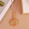 New Chinese-Style Filigree Eight Treasures Rotating Compass Pendant Necklace for Women - Golden Palace Style with Inlaid Diamonds.