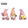 Resin Dwarf Figurines for Patio Balcony Halloween Gnome Statue, Spring Butterfly Bird Flower Decorative Desktop Accents Home Figurine Garden