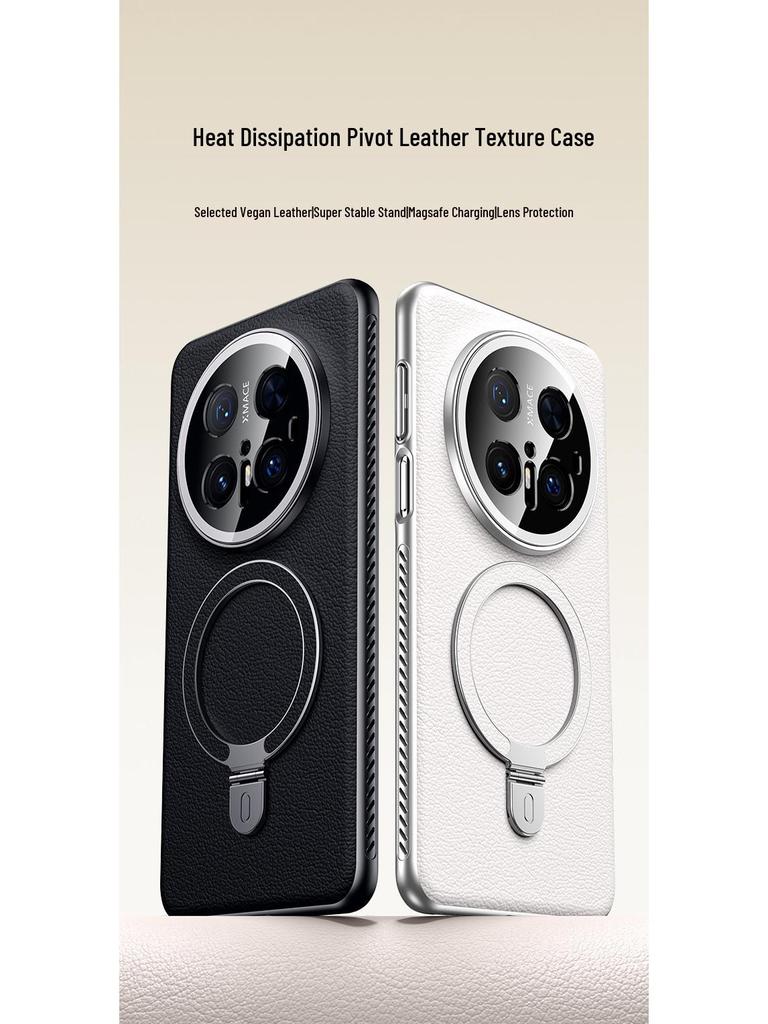 Huawei Mate70 Pro Magnetic Leather Case with Heat Dissipation and Stand Function