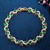 European & American Cross Inlaid Color Gem Bracelet - Luxurious Zirconia Crystal Jewelry for Women