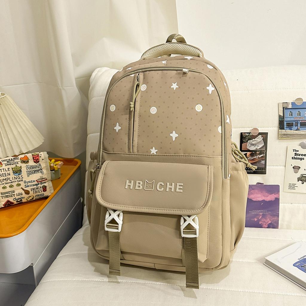 Schoolbag Sweet College Style School Bag Female High Value Korean ins Pink Tender Primary and Secondary School Students Grades 1-1 Lightweight 