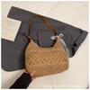 Woven bag women's 2025 spring new fashionable large-capacity beach bag casual simple commuting retro crossbody bag