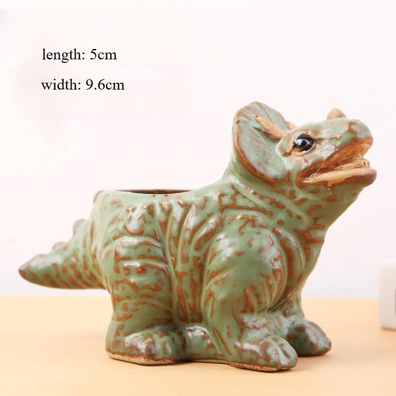 Cartoon Dinosaur Shaped Succulent Cactus Ceramic Personality Small Potted Flower Pot and New Style Indoor Cultivation Universal