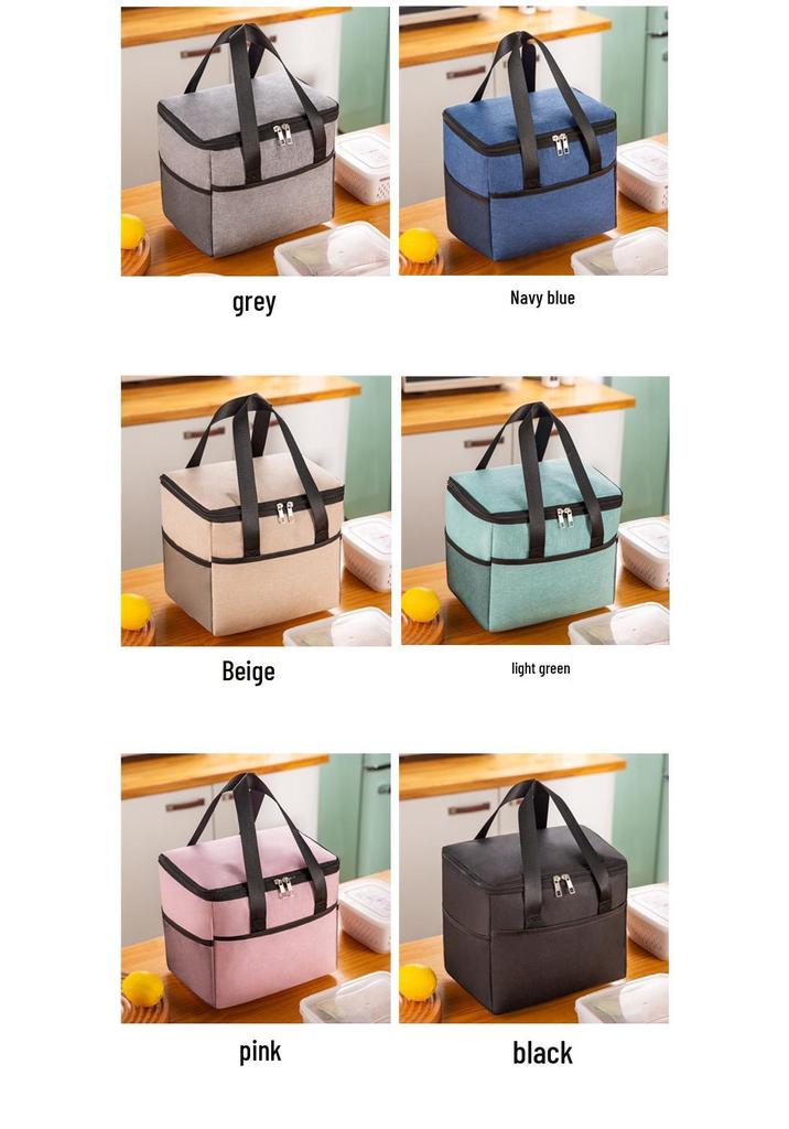 Cationic Waterproof Insulated Large Lunch Bag with Ice Pack for Picnics and Travel
