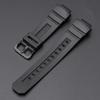[syzynicy] Replacement Rubber PU Bracelet Silicone Watch Strap for AW-591/590/5230/282B, AWG-M100/101, and G-7700/7710 (Black Buckle)