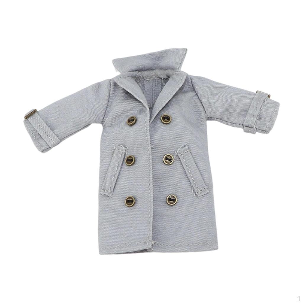 1/ Figure Clothes Miniature Clothing Trench Coat Trendy Costume Accessories for 6" Female Figures