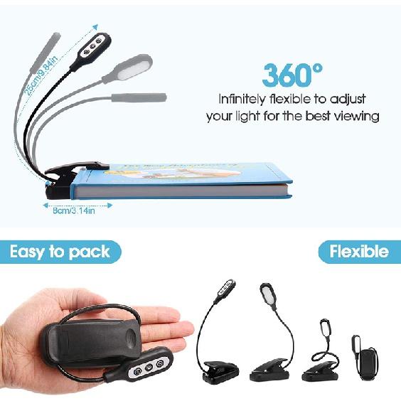 High Quality Folding Usb Rechargeable Clip On Led Mini Reading Book Light With Brightness Adjustable For Kids Reading In