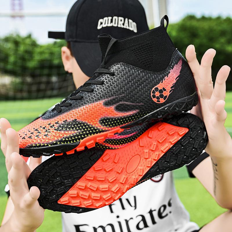 New Falcon High-top Football Shoes Long Nails Football Shoes TF Broken Nails Special Training Shoes Football Men's Models