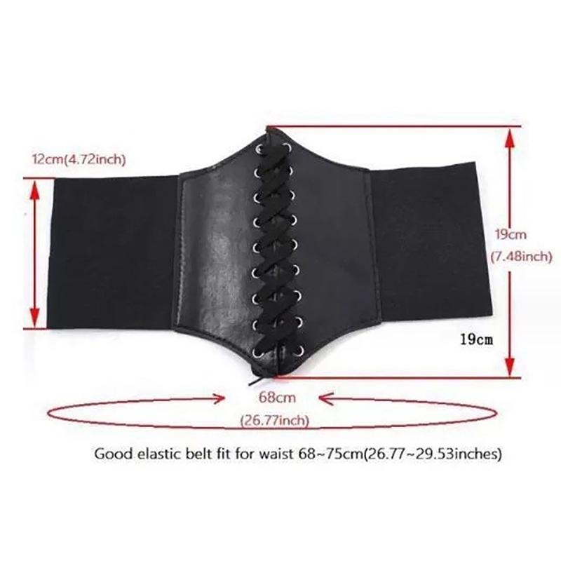 Corset de damă centură gotică din piele PU pentru femei corset cu șireturi centuri de slăbire talie corset vintage curea neagră lată pentru fată
