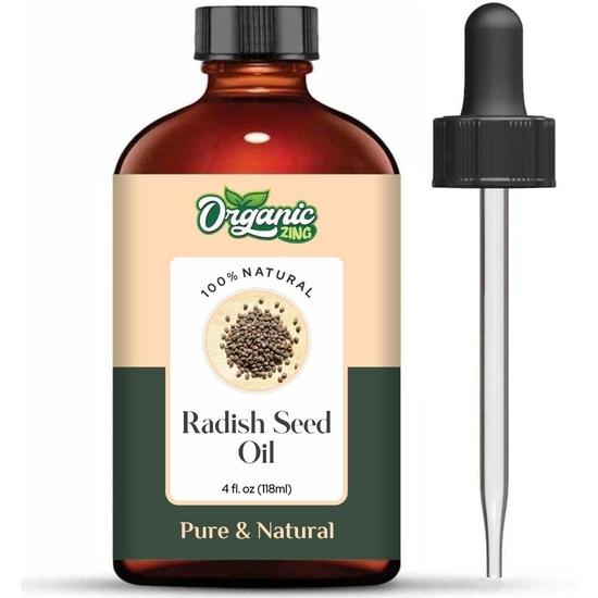 Organic Zing Radish Seed (Raphanus sativus) Oil | Pure & Natural Carrier Oil for Massage, Skincare & Haircare - 118ml/3.99fl oz