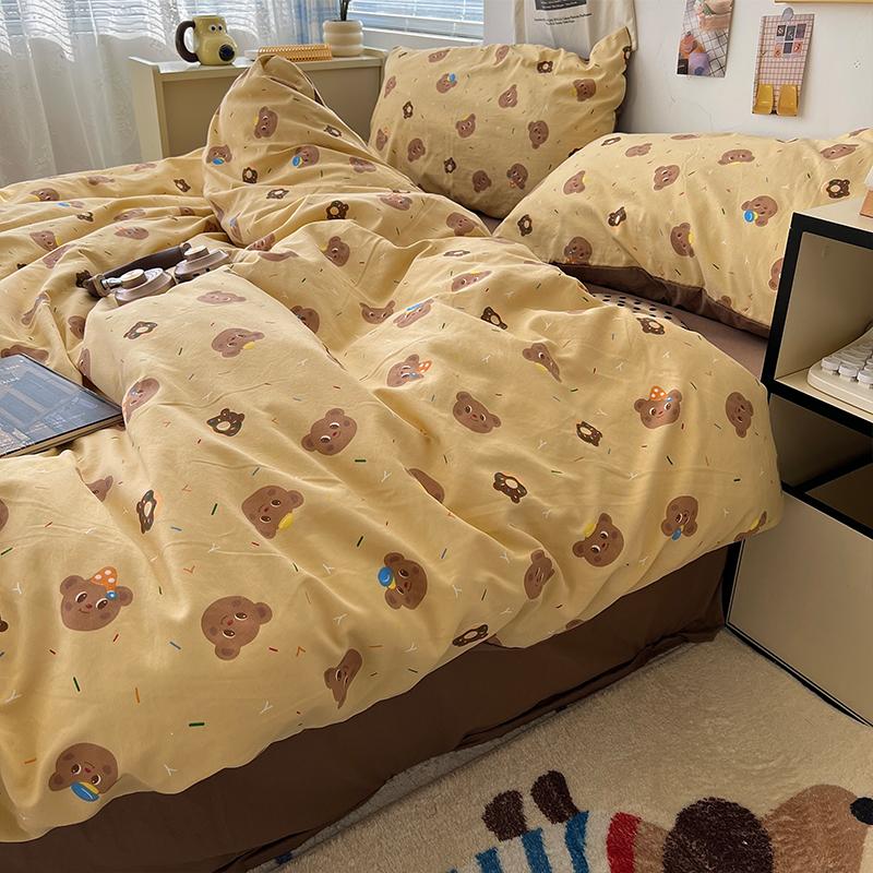 New Soft Skin-friendly Bedding Set Comfortable Breathable Duvet Cover Set with Sheet Single Double Quilt Cover and Pillowcases