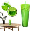 24oz/710ml Working Commuting/Car Cup with Straw&Lid Slime Green Glow In The Dark Tumbler Cup Holiday Gift for Outdoor Travel