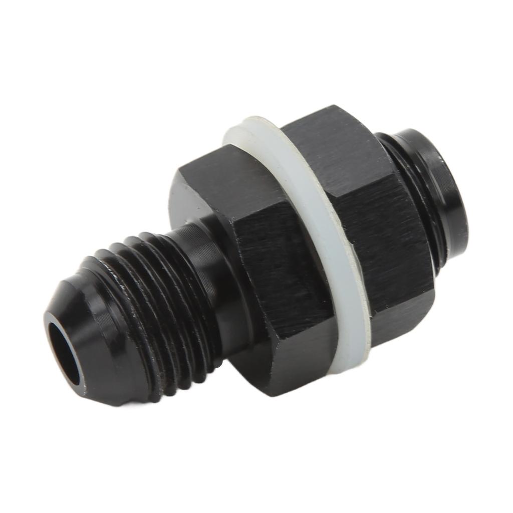 Fuel Cell Bulkhead Fitting with PTFE Washer Black Anodized 6061‑T6 Aluminum Alloy Connector for Most Fluid