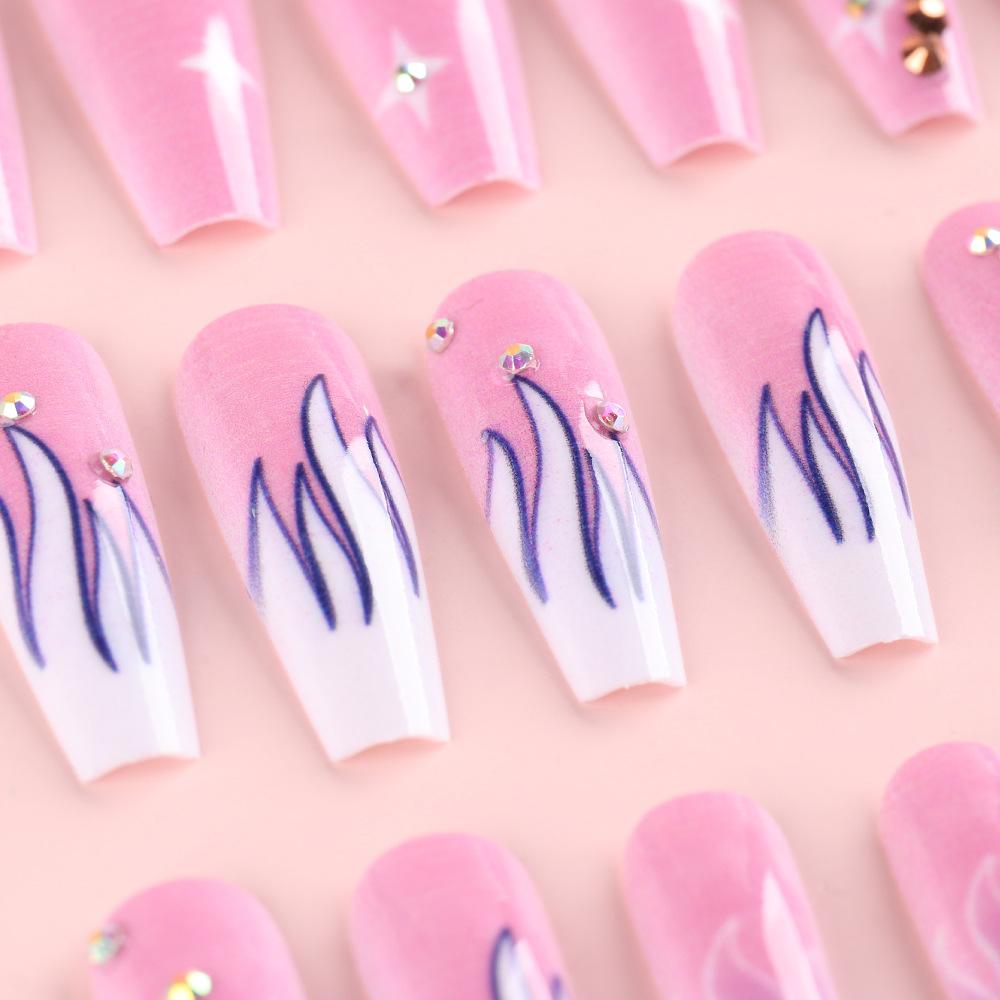 24pcs Detachable Ballerina False Nails Wearable Fake Nails Full Cover Long Nail Tips Manicure Tool Press On Nails