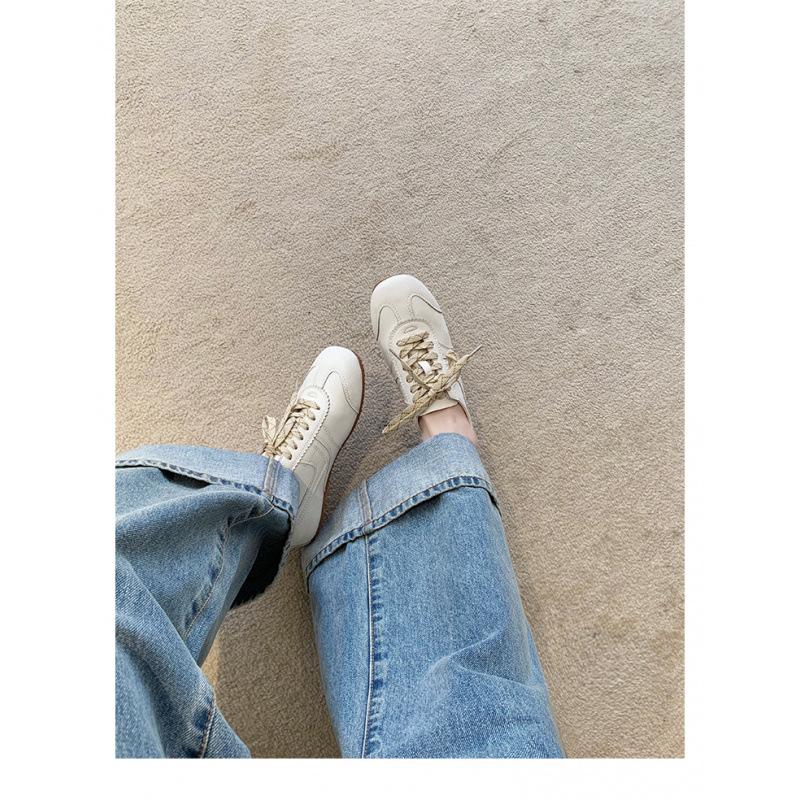 Cowhide Edition~ Retro Color Matching Versatile Casual Flat Bottom Marathon Women