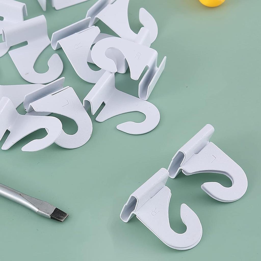 8 Pair Drop Ceiling Hooks for Hanging,White Heavy Duty Ceiling Hooks,Metal T-Bar Hooks,Suspended Ceiling Tile Hook Ceiling Clips for Home Classroom