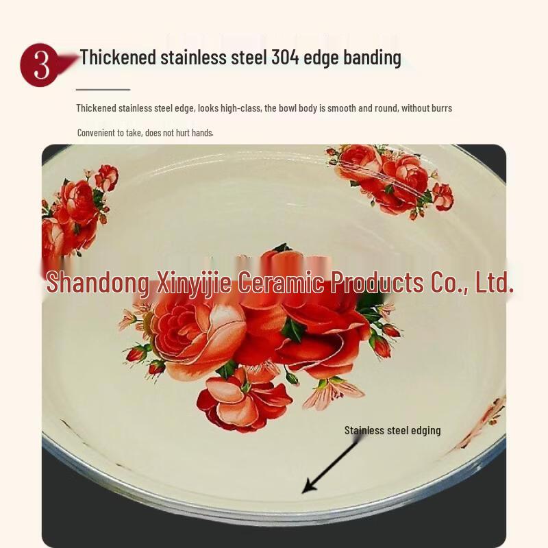 ZISIZ Rose Style Enamel Serving Tray