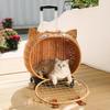 Pet Cat Bag Breathable Portable Puppy Dog Transport Carrier Rattan Trolley Cat Cart Travel Box Cat Cage Cat Box Pet Trolley