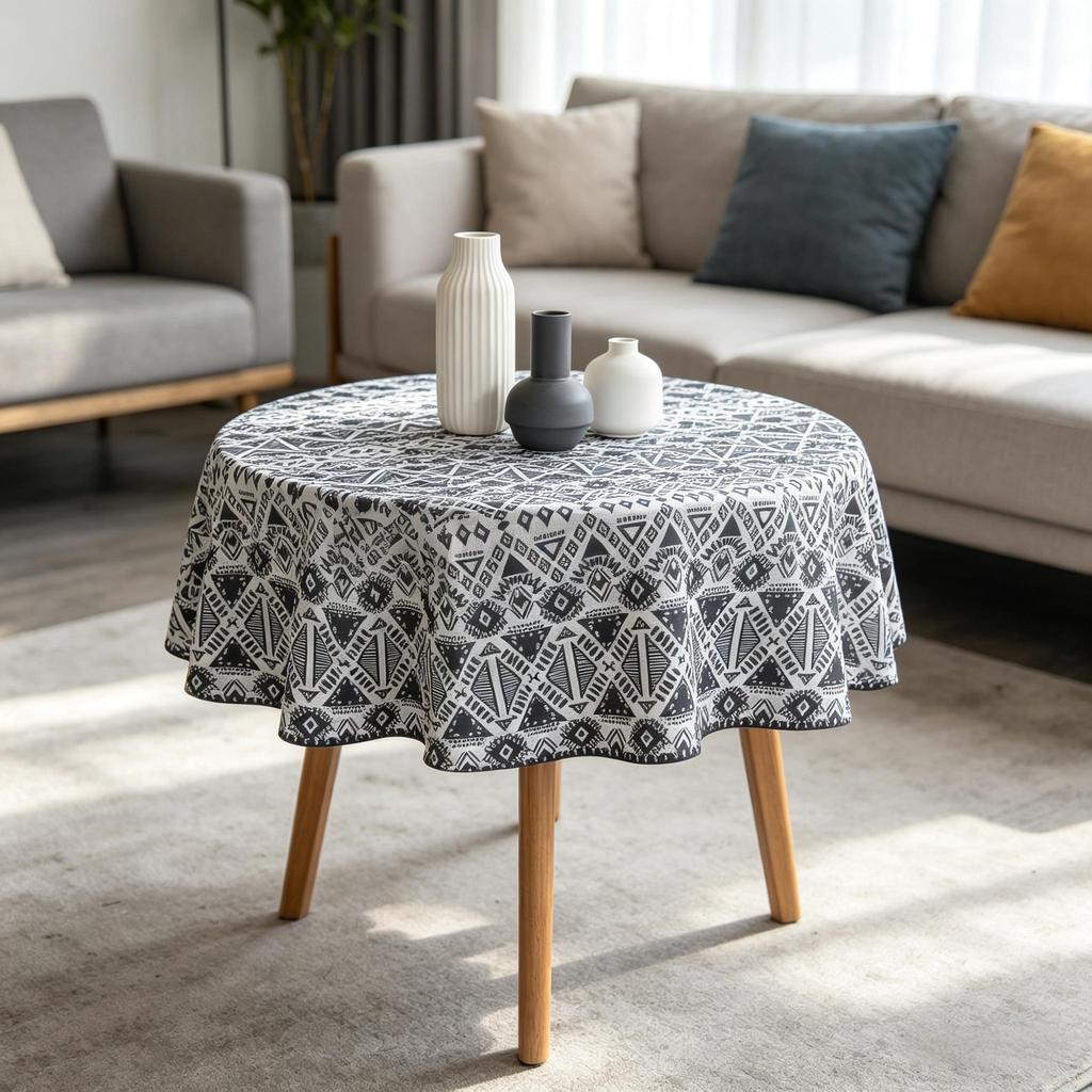 Kitchen Dining Room Tea Table Use Decorative Round Cotton Tablecloth