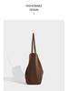Large Capacity Suede Shoulder Tote: Artistic Lazy Style for Students & Shoppers