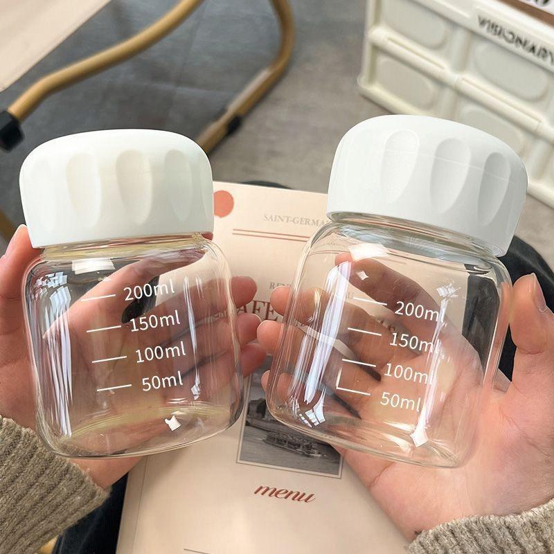 10.2oz Mini Water Glass Bottle Clear Milk Cup Portable Reusable Drinking Cups Summer Drinkware Travel Outdoor Birthday Gifts