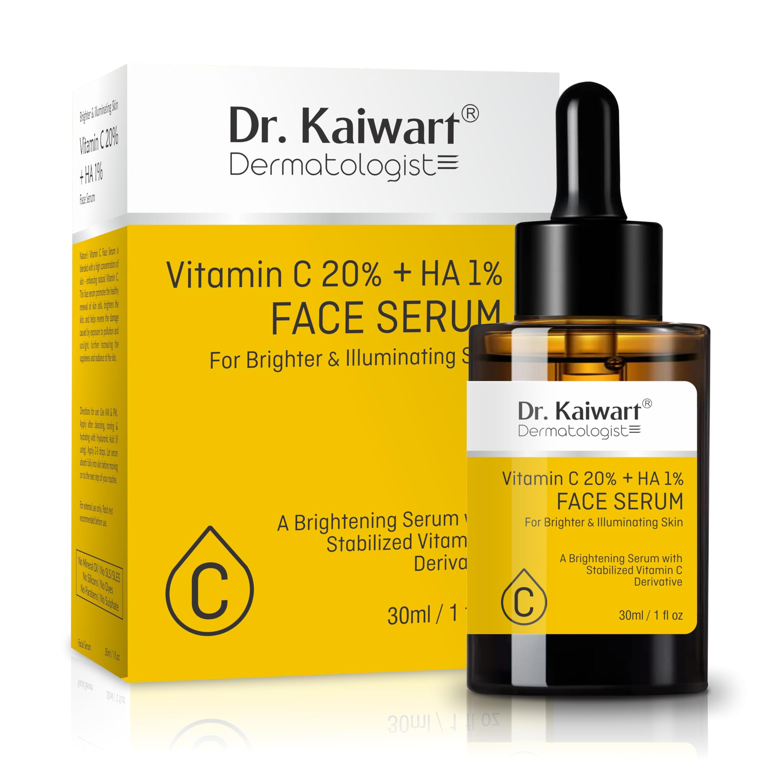 Dr. Kaiwart Revitalize Your Skin with Our Vitamin C Serum - Brightening, Anti-Aging, and Hydrating Formula for a Radiant Complexion, Suitable for A
