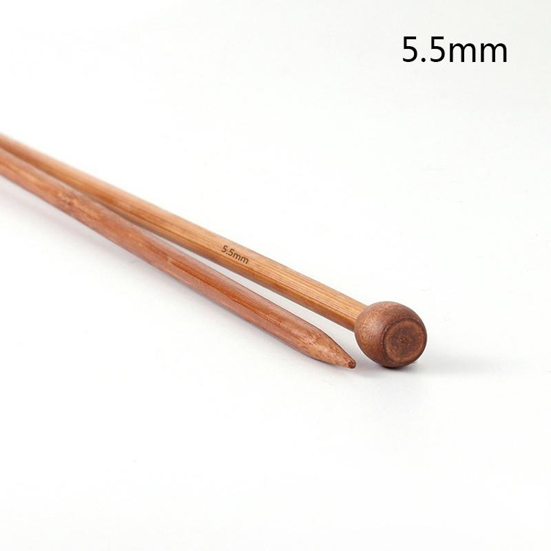 2 Pcs/Lot Scarf Single-end For Sweater Bamboo Knitting Needle Crochet Hook 2.5-11mm Multiple Size