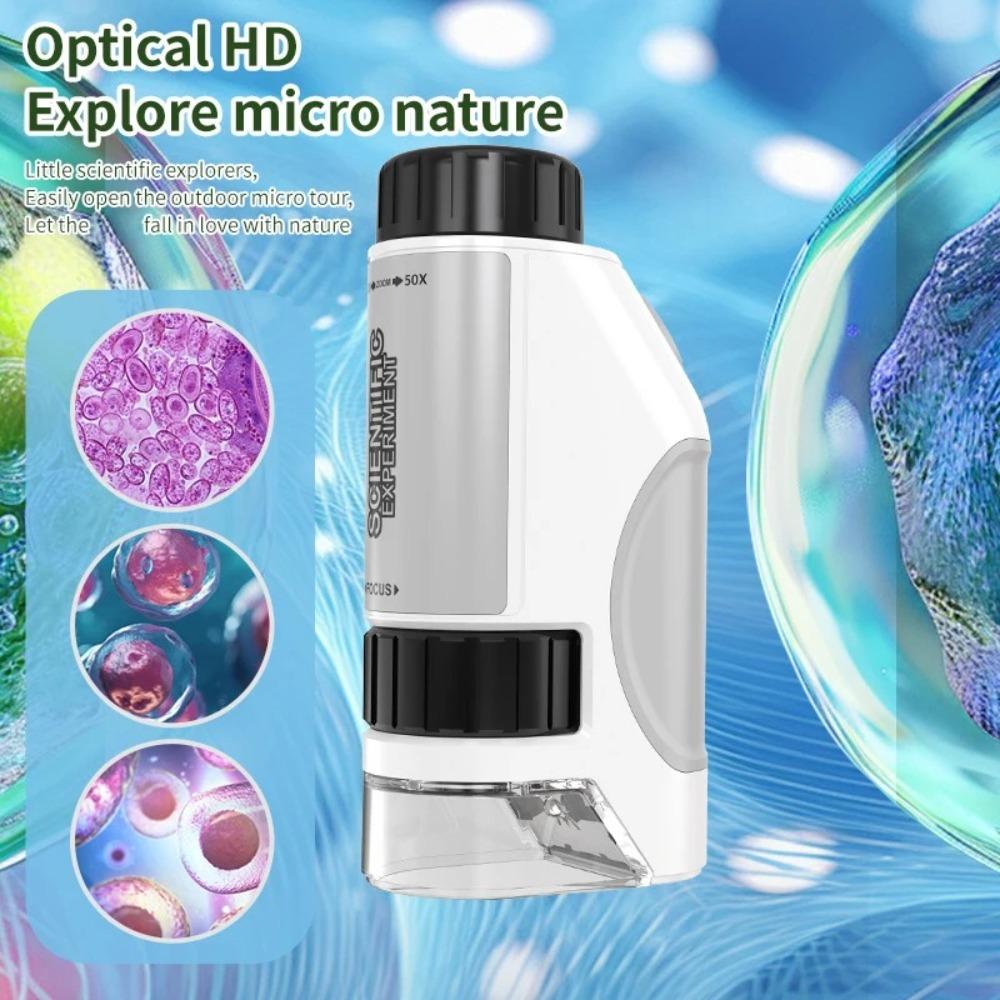 LED Light Source Kids Microscope Handheld Educational Microscope Science Experiments