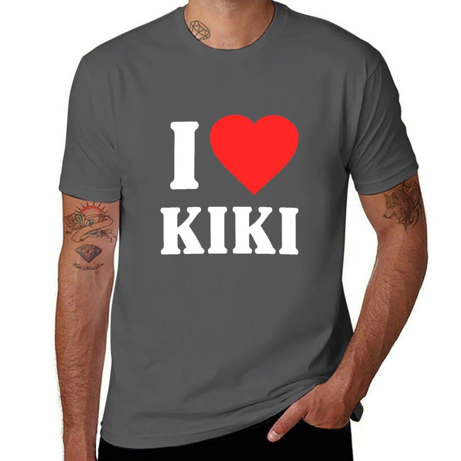 

I Love Kiki T-Shirt anime t shirts for man black cotton t-shirt plain for man package t shirt for man 100 percent cotton T-Shirt 4XL