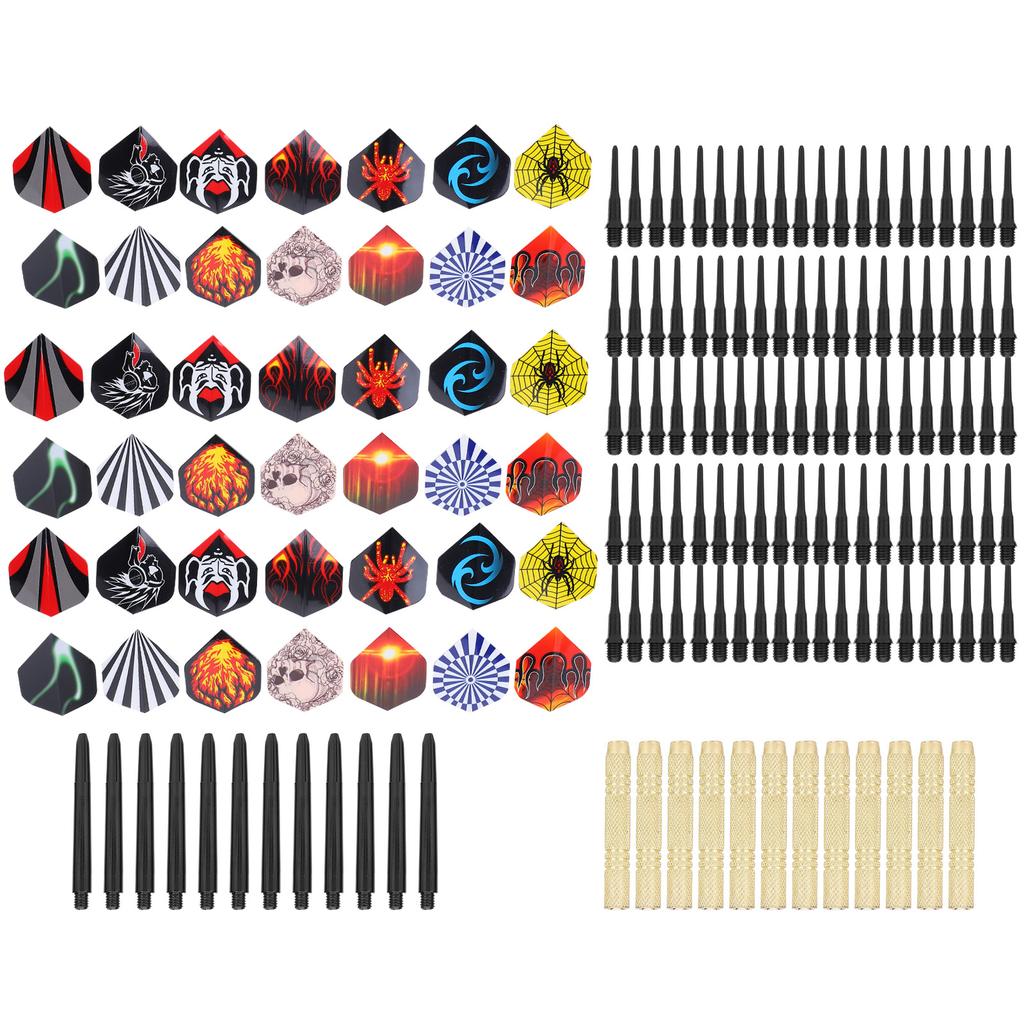 14G Safety Darts Set with 12Pcs Darts Shaft42Pcs Flights100Pcs Tips Training Tool
