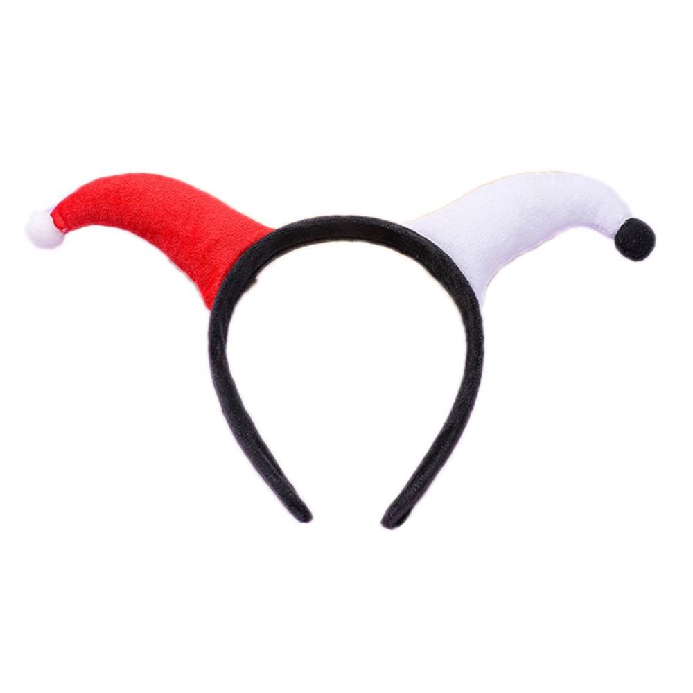 

Two-color Clown Headband Exaggerated Cosplay Costume Props Festival Celebration Red+White