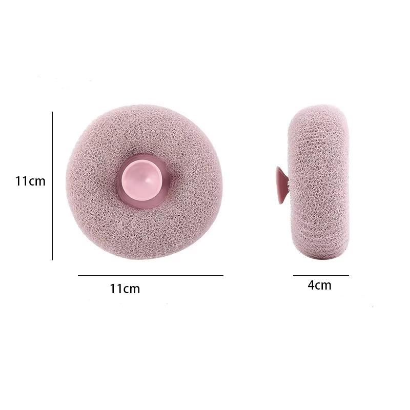 1pc/4pcs Circular Shower for Massage Mesh Bath Sponge Ball with Suction Cup Body Shower Cleaner Massage Bubbler Bathroom Tools