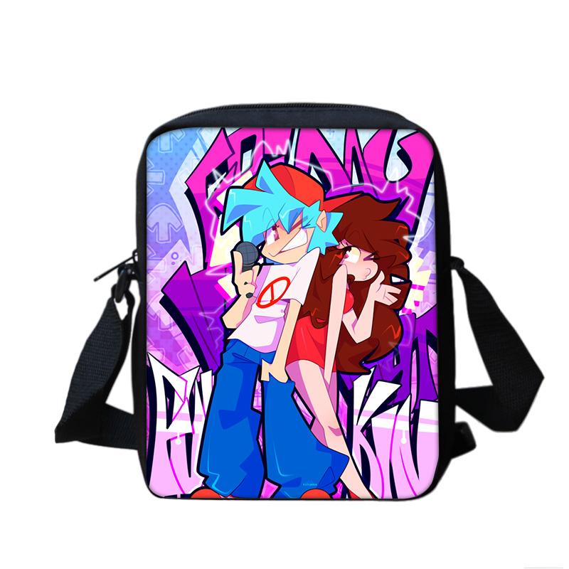 Friday Night Funkin Multifunctional Cartoon Large Capacity Shoulder Bag, the Perfect Gift for Boys and Girls On School Birthdays