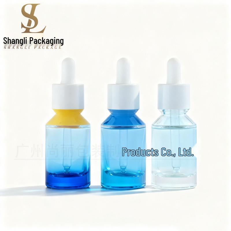 20ml Transparent Glass Serum Bottle with Multi-color Cap and Dropper