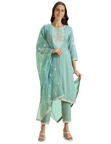 Kaari Women's Embroidered Kurta Set with Dupatta - Festive Kurta Set for Women