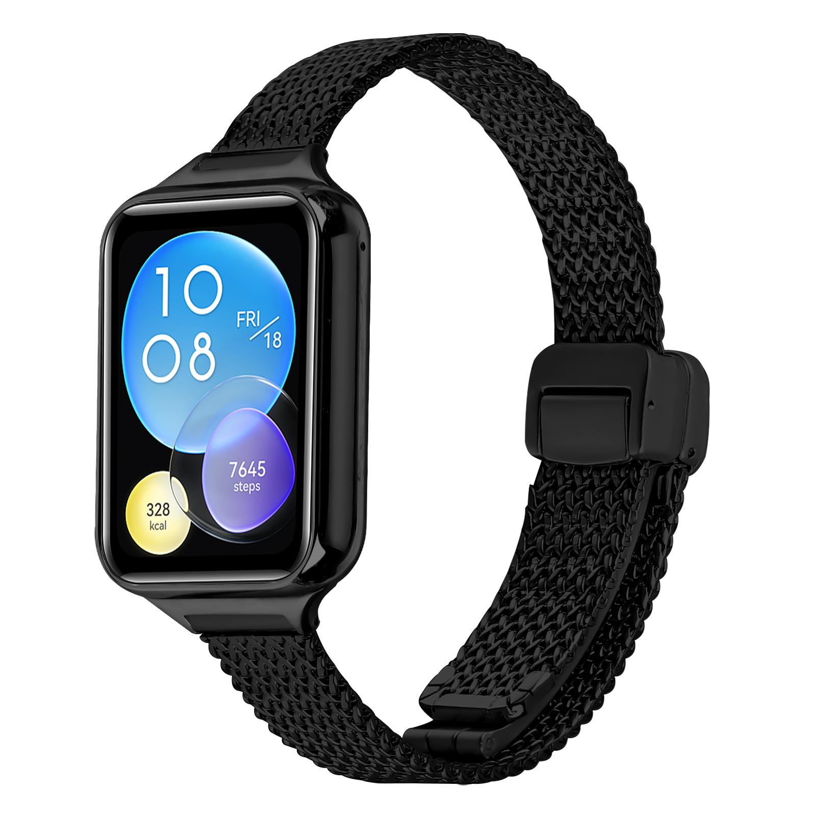 

For Xiaomi Redmi Watch 4 Milanese Watch Strap Herringbone Stainless Steel Black Wrist Band As shown A