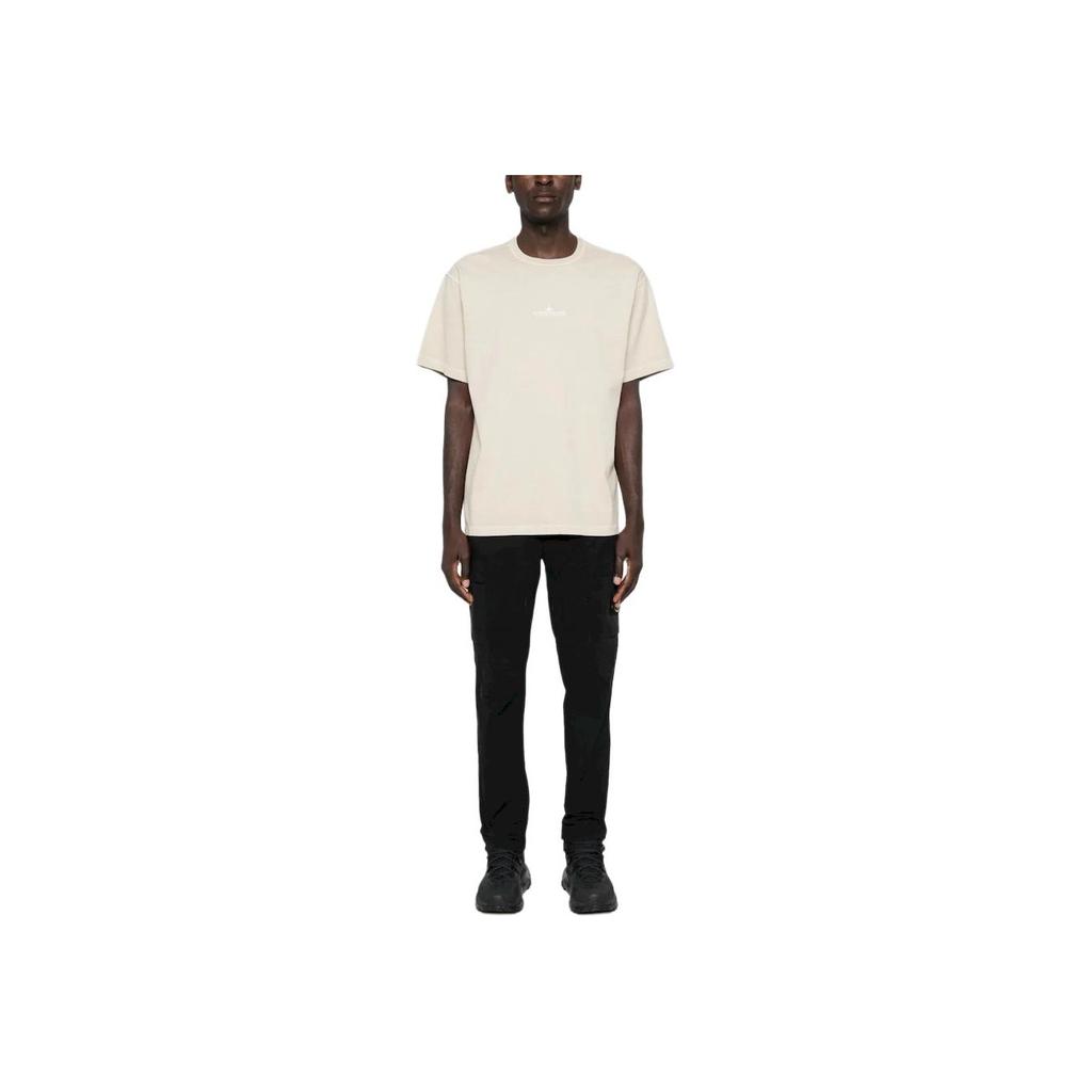 Stone Island Plain Knit Logo Embroidered Crew Neck Short Sleeve T-Shirt Unisex T-Shirts 811522258-V0197
