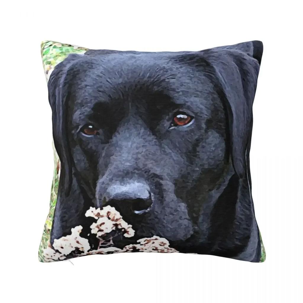Take Time - Black Labrador Throw Pillow Luxury Sofa Pillows Cushions Rectangular Cushion Cover