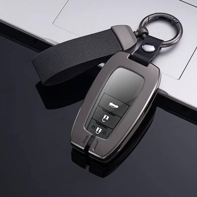 Car Key Case Protector Metal Zinc Key Shell Cover Auto Accessories For Toyota Prius Camry Corolla C-HR CHR RAV4 Prado 2018 2022