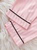 Baby Girls Satin Pajama Set, Pink Striped Long Sleeve Button Down Sleepwear Loungewear for 6M-3Y